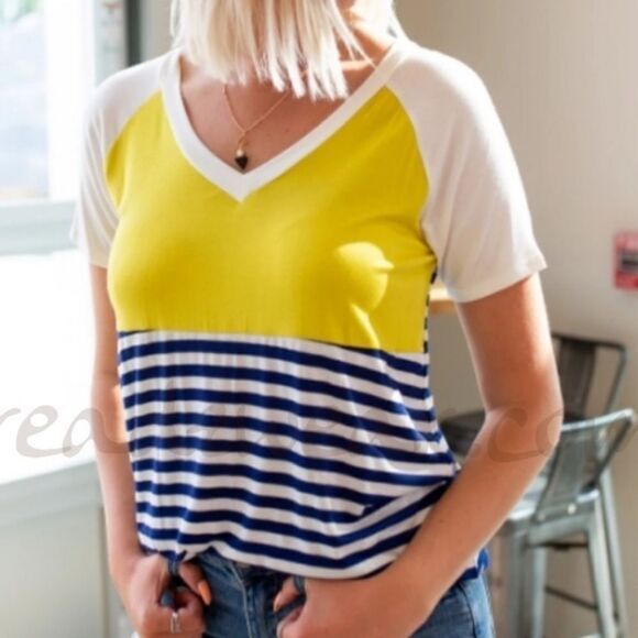 Colorblock Striped Tee - Picture 4 of 12
